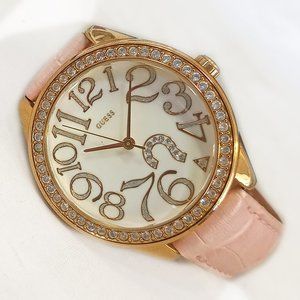 Guess Watch U10539L1 Gold Pink Crystal Bezel 36mm